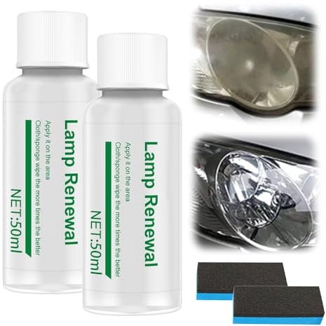 Matame Auto-Langzeitwirksames Scheinwerfer-Reparaturfluid, Scheinwerfer Aufbereitung Set, Scheinwerfer Polierset für Reinigt und Poliert Vermattete und Vergilbte Scheinwerfer aus Kunststoff (50ml-2)