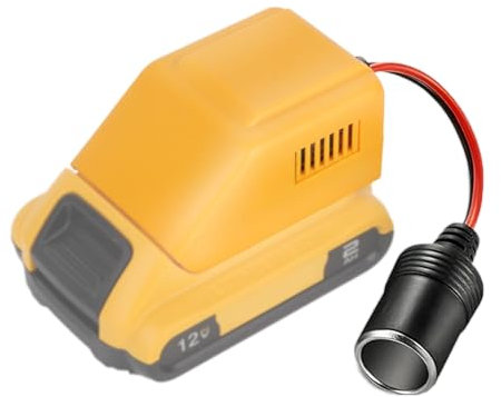 TONSIM Adaptador de Batería 12V para Baterías Dewalt – Conector de Encendedor de Cigarrillos para Neveras Portátiles, Compresores de Aire y Dispositivos para Automóvil