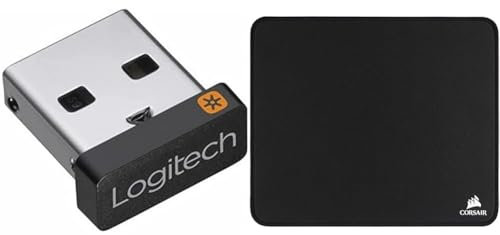 Logitech USB Unifying Receiver & Corsair MM350 Champion Series, Medium Premium