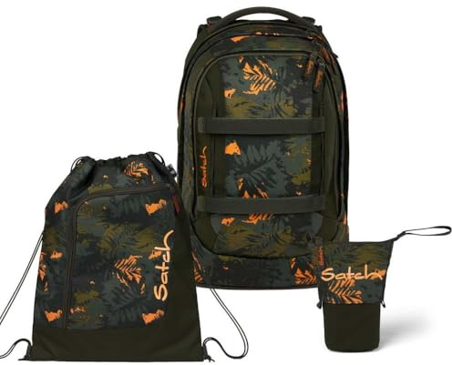Satch Pack Pencil Slider Light Edition Schulrucksack Set 3tlg. inkl. Sportbeutel (Jurassic Jungle)