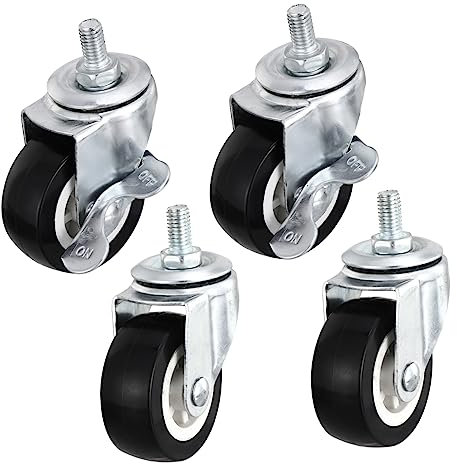 Cabilock 4stücke Teiliges Schwerlast-möbelrollen Mit Drehbaren Geräuscharmen Lenkrollen Und Gewindebolzen Inklusive Lenkrollen Und Bremsrollen Für Möbel Und Industriewagen
