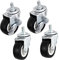 Cabilock 4 Stück Rad Vorbaurolle schwenken Lenkrolle mit Gewindevorbau Zauberer Rollen für Bürostühle fußkreisel fussläufer caster wheels Karren, Möbelräder industrielle Lenkrollen Eisen