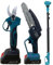 K2 STORE - Kit Potatura Forbice a Batteria + Motosega a Batteria 6 Pollici + Asta Telescopica 300cm, Kit 3 in 1, Cesoie E Mini Motosega Elettriche per Potatura Giardino Rami Arbusti Vigneto 3 metri