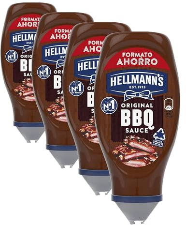 Hellmann's Salsa Barbacoa Bocabajo 430 ml (Paquete de 4)