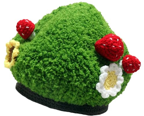 Oxxggkao Gestrickte Schirmmütze mit Pilz, Cosplay Kopfbedeckung für Weihnachten, Kostüm, Halloween, Versammlung, Party, Kopfbedeckung, Kostüm, Fotoshootings