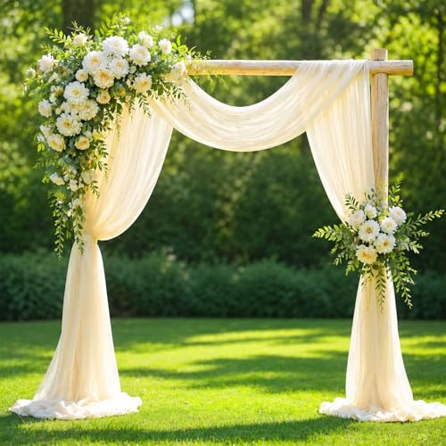 Beige Tüllstoff 6m x 0.75m, Soft Tüllstoff Tüll Stoffe Zum Dekorieren | Hochzeitsbogen Gardinen Beige Tüll Tüllrock Tischläufer für Bühnendekoration Vorhang Fotografie Party Geschenke Basteln