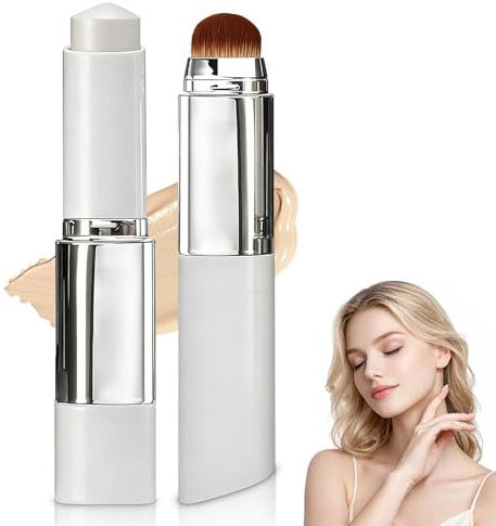 Faccelove Foundation Stick mit Pinsel, Color Changing Foundation mit LSF 15, 2-in-1 Make-up Stick mit automatischer Farbanpassung, feuchtigkeitsspendend für natürlichen Glow