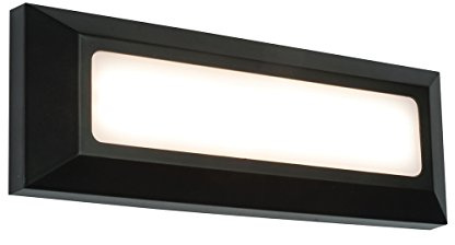 Severus Black Finish Direct Warm White LED Outdoor Landscape Guide Pathway Driveway Wall Light IP65 Rated