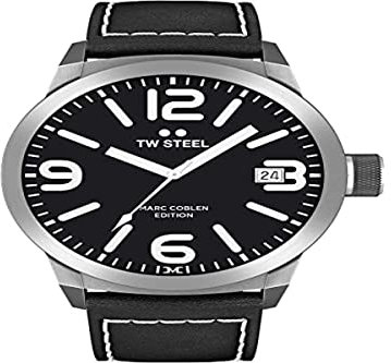 TW Steel Herren Analog Quarz Uhr mit Leder Armband TWMC33