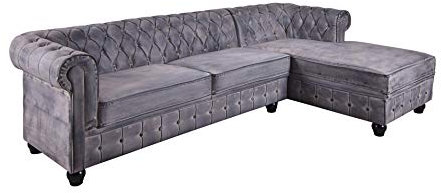 Chesterfield Sofa Vintage Ecksofa Couchgarnitur Grau Antik Polstergarnitur fha016 Palazzo Exklusiv