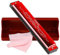 Mundharmonika Professionelle Harfe Armonica Tonart C 24 Loch Polyphonie Diatonische Mundorgel mit Etui für Blues Folk Jazz Pop für Musik Student Lehrer Anfänger Geschenk