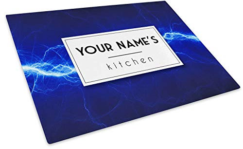 Personalised Glass Chopping Board Worktop Saver 40x30cm Add Your Own Text!