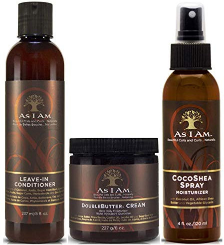 As I Am Leave in Conditioner 237ml, Double Butter Cream 227g und CocoaShea Spray 120ml