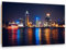 Feeby Dekobild Stadt bei Nacht Deko Wand Kunstdruck Mehrfarbig 70x50 cm