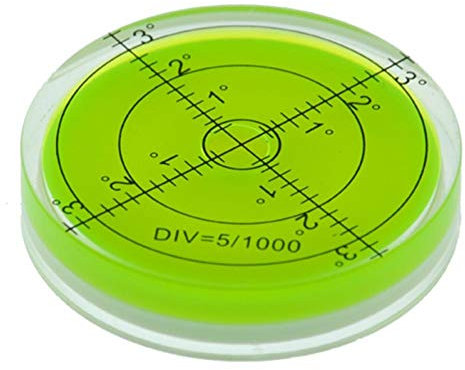 BYFRI con Pestaña Circular Ángulo Grande Nivel De Burbuja (Verde Líquido) Diámetro 60 Mm, con Grado Marcado - Nivel De Superficie