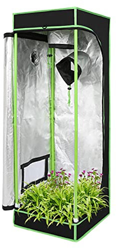 EINFEBEN Growzelt 40x40x120cm, Indoor Grow Tent, 600D Oxford Pflanzenzelt Gewächshaus Zuchtzelt, Lichtdicht und Wasserdicht Growschrank Schwarz Grün