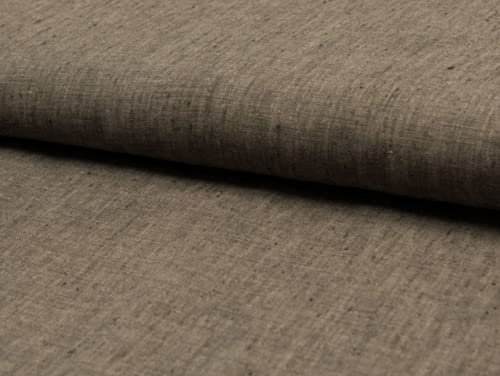 Georgio Tweed 100% Leinen Stoff Taupe – Meterware