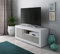 Dmora Wohnzimmer-TV-Ständer, Sideboard mit Regalen und Regalen, Wohnzimmer-TV-Ständer, 137x42h56 cm, Weiß und Zementfarbe