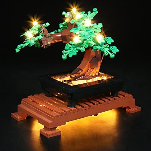LocoLee Led Licht Set Kompatibel mit LEGO Bonsai Baum, Dekorations Led Beleuchtungs Set für 10281 Bonsai Baum Light Kit Compatible with LEGO Bonsai Tree Gift - Only Lights Set,No Modell(Grün)