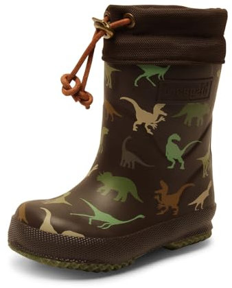 Bisgaard Unisex Kinder Thermo Gummistiefel, Brown Dino, 35 EU