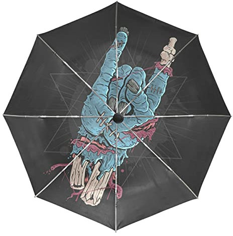 Art Rock Roll Musique Monstre Parapluie Pliant Automatique Coupe-Vent Ultra-léger Voyage Incassable Parapluies pour Homme Femme