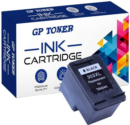 GP TONER Druckerpatronen Ersatz für HP 303 303XL Tintenpatronen für HP Envy Photo 6220, 6230, 6232, 6234, 7130, 7132, 7800, 7830, 7834, Tango (303XL Schwarz)