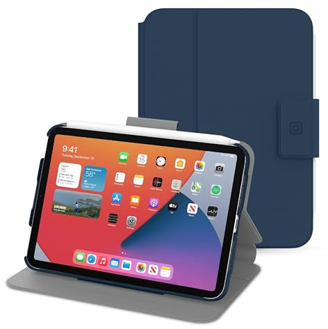 Sureview Navy Blue Plant Leather Flip Case for iPad Mini 6 2021