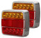 Qiping 2 Stk LED Rückleuchten Anhänger, 12V Universal LKW Rücklicht Rücklichter Heckleuchte mit Kennzeichenleuchte, Rückreflektor, E-Mark Zertifizierung