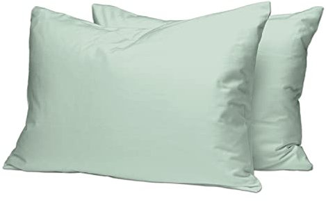 Pizuna Luxuriöser Soft-Satin 2er Pack Kissenbezug 70 x 90cm Meeresschaum, 400 Fadenzahl Baumwolle Kissenbezüge, 100% Langstapel Baumwolle Kissenbezug (Meeresschaum, 70x90cm)