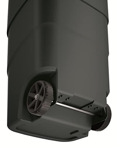 Keden Wheeler 110L Wheelie Bin Trash Can With Wheels And Lid Large Universal Garbage Litter Outdoor Sorting Recycling Plastic Black