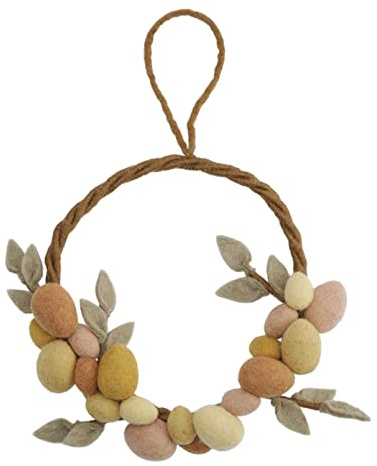 En Gry & SIF - 12313 - Türkranz, Ostern, Ostereier, gelb, Filz, 25cm, Handarbeit
