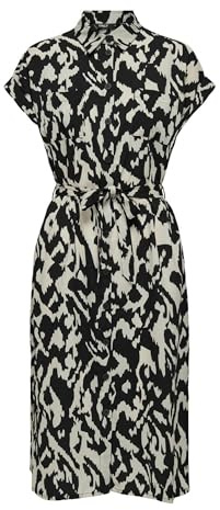 ONLY Damen Onlhannover S/S Shirt Dress Noos WVN Hemdblusenkleid, Birch 3, 36 EU