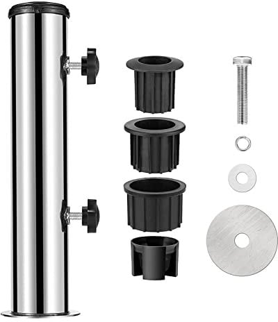 Set di supporti per ombrellone in acciaio inox, per esterni, supporto per ombrellone in PVC, per terrazze, tavolo e balconi