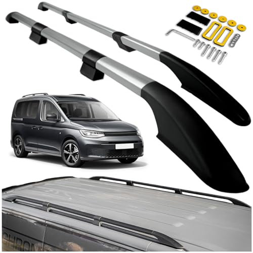CHROMEMASTER Dachreling Dachträger Kompatibel mit VW Caddy 4 2021+ Long | Zur Befestigung der Dachgepäckträger, Dachboxen oder Dachfahrradträger | Robuste Konstruktion aus Alu