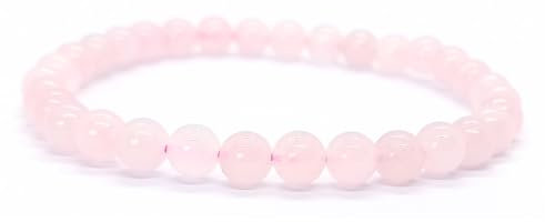 Énergétique jewel Bracelet Quartz Rose Boule de 6mm Pierre Naturelle de Qualité A homme, femme et couple, idée cadeau, bijoux lithothérapie