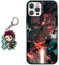 Handyhülle für Apple iPhone 13/iPhone 14 Hülle 6.1 Zoll, Anime Kamado Tanjirou Mit Schlüsselbund Manga Muster Design Case Cartoons Schutzhülle TPU Silikon Funny Für Jungen Frau