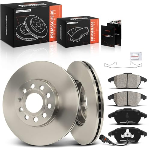 Frankberg Bremsensatz inkl. 2x Bremsscheiben + 4x Bremsbeläge Vorne | Kompatibel mit Golf VI 5K1 Golf V 1K1 Golf VI Variant AJ5 Yeti 5L Replace# JZW615301J,5C0615301A