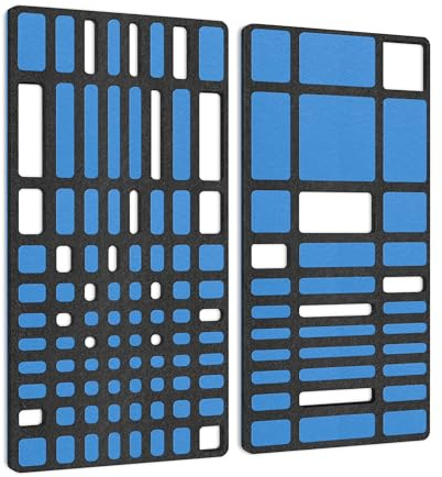platino24 MANHATTAN Schallabsorber 2erSet – 100x100cm – Hellblau, Anthrazit | Reduziert Hall & Lärm im Raum – 3D-Wandpaneele aus Akustikfasern – Beidseitig verwendbar – Individuell gestaltbar