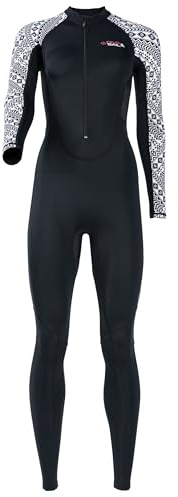 Women Rash Guard Swimsuit Long Sleeve Long Pants Bathing Suit One Piece Zipper Swimwear UPF 50+ Surfing Swimming Suit Black M 2024