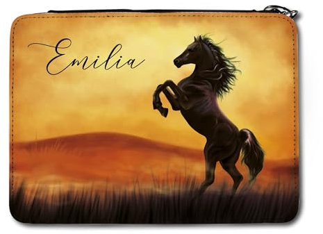 Wandtattoo Loft Gefüllte Federtasche Federmäppchen Schulkind Pferd Hengst personalisiert Wunschname Einschulung, nur mit Wunschnamen