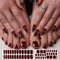 EBANKU 52pc Semi Cured Gel Nail Strips Set, Long Lasting Salon Nails for Toes, Dark Red