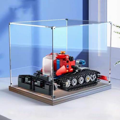 HAIWENFEIQI Scatola di visualizzazione in acrilico per spazzaneve Lego 42148, scatola trasparente antipolvere, compatibile con kit di costruzione Lego 42148 (modello non incluso) (colore noce)