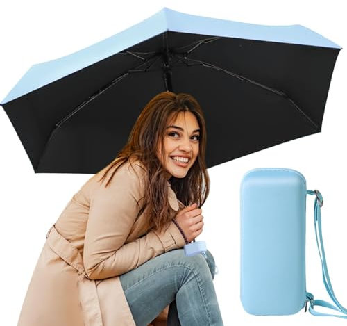 Sombrilla Protección UV, Sombrilla Parasol Portátil Al Aire Libre,Paraguas de viaje pequeño Upf 50+ - paraguas impermeable, paraguas abierto listo para viajar de 35 pulgadas de diámetro para lluvia, v