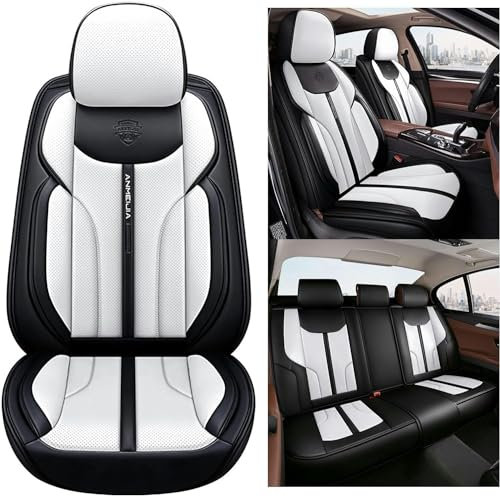 RWTECH Sitzbezüge Auto Autositzbezüge Universal Set für VW Saveiro Ameo Atlantic Beetle Clásico Fox Golf Plus Golf Sportsvan Lupo Phaeton Quantum Scirocco Auto Zubehör,Weiß
