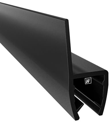 WAKA PRO-P Joint de porte de douche et lèvre de douche de qualité supérieure - Noir optique - Pour portes de douche - 8 à 10 mm - Longueur : 2000 mm
