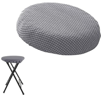 Heting-YQ Stretch Stuhlbezug Rund Runder Waschbarer Elastischer Sitzbezug Elastic Sitzhocker Bezug für Bürostühle Esszimmerstühle Barhocker (Gris)