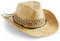 ASVP Shop Chapeau de cowboy fait à la main en paille naturelle, large bord avec bord métallique, design unisexe, taille unique, naturel, Taille unique