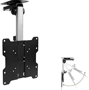 SGKOMN Soporte de Techo Plegable para TV - Soporte de TV Negro, Soporte de TV con ángulo Giratorio y abatible Ajustable, para Pantallas Planas de 17 a 37 Pulgadas y monitores de (17in-37in)