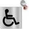 LEIASA | Segnale Adesivo Accesso Disabili - 10x10 cm - Spessore 0,8 mm - Alluminio - Cartello Bagno Disabili - - Segnale Mobilità Ridotta - Cartello Adesivo Disabilità (Segnale Disabilità Bagno)