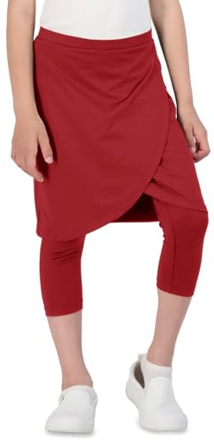 CharmWM Girls High Elastic Waist Skirts Pants Kids Cute Active Golf Tennis Skorts Leggings Red